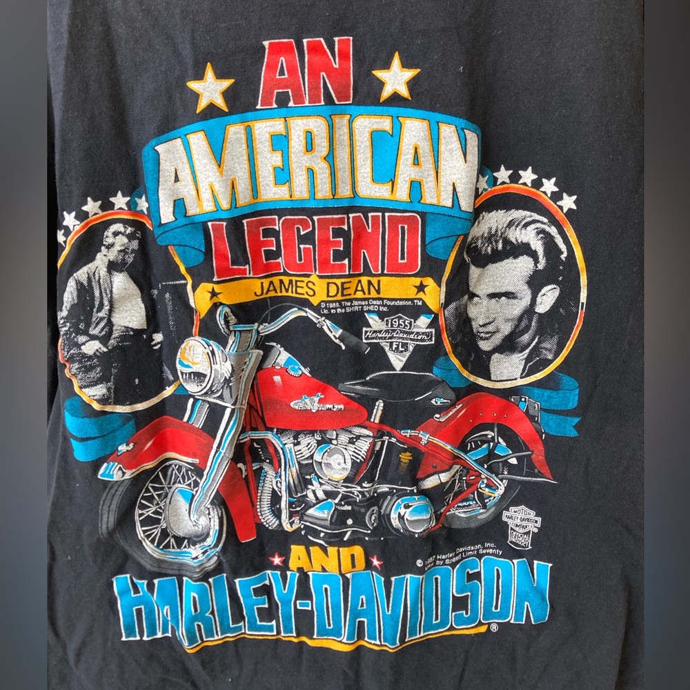 Vintage 1987 James Dean Harley-Davidson Black Tee